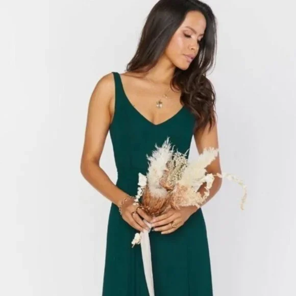Jenn Maxi Dress ~ Emerald Chiffon Xs